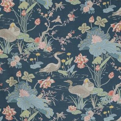 Find 2020198.507 Luzon Print Sapphire Botanical Florals by Lee Jofa Fabric