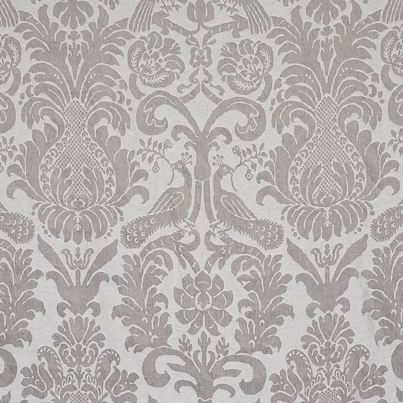 Purchase sample of 68436 Anna Damask, Grey by Schumacher Fabric