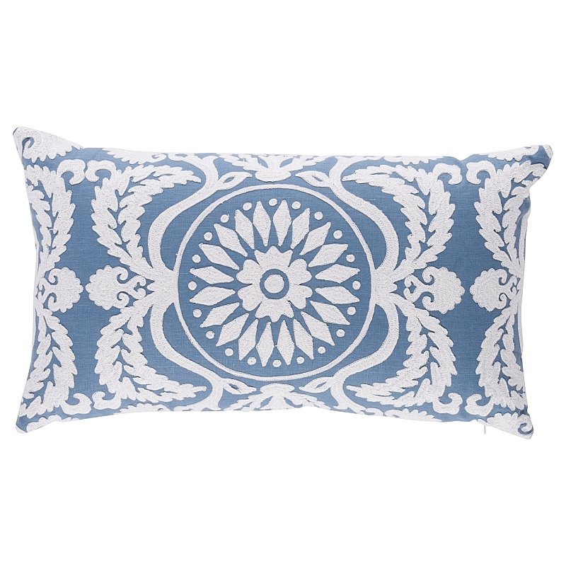 So7951006 Tumble Weed Epingle 22" Pillow Delft Blue By Schumacher Furniture and Accessories 1,So7951006 Tumble Weed Epingle 22" Pillow Delft Blue By Schumacher Furniture and Accessories 2