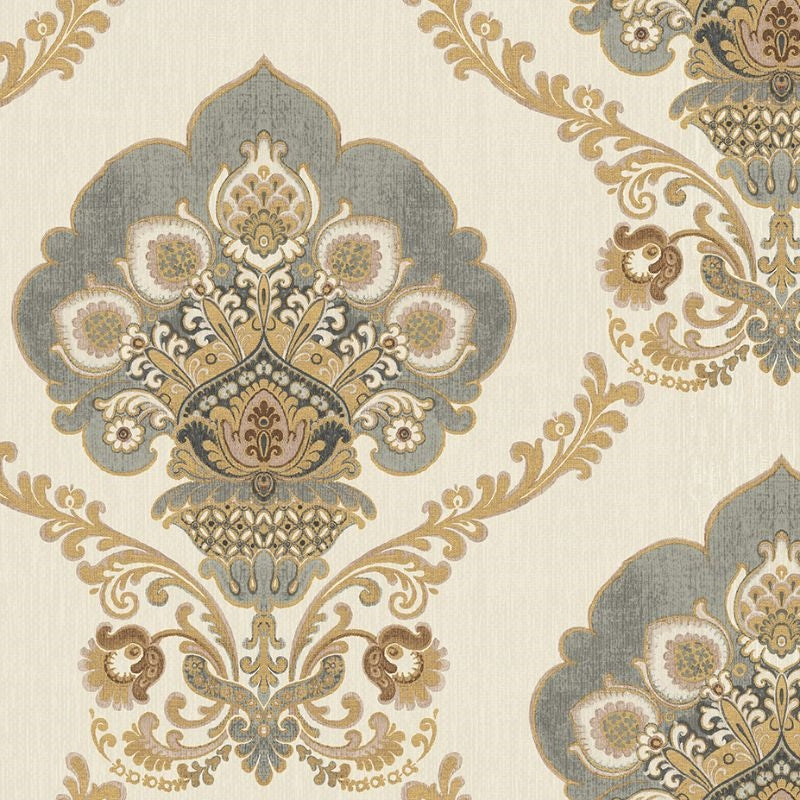 Select IM71005 Caspia Purify Damask by Wallquest Wallpaper