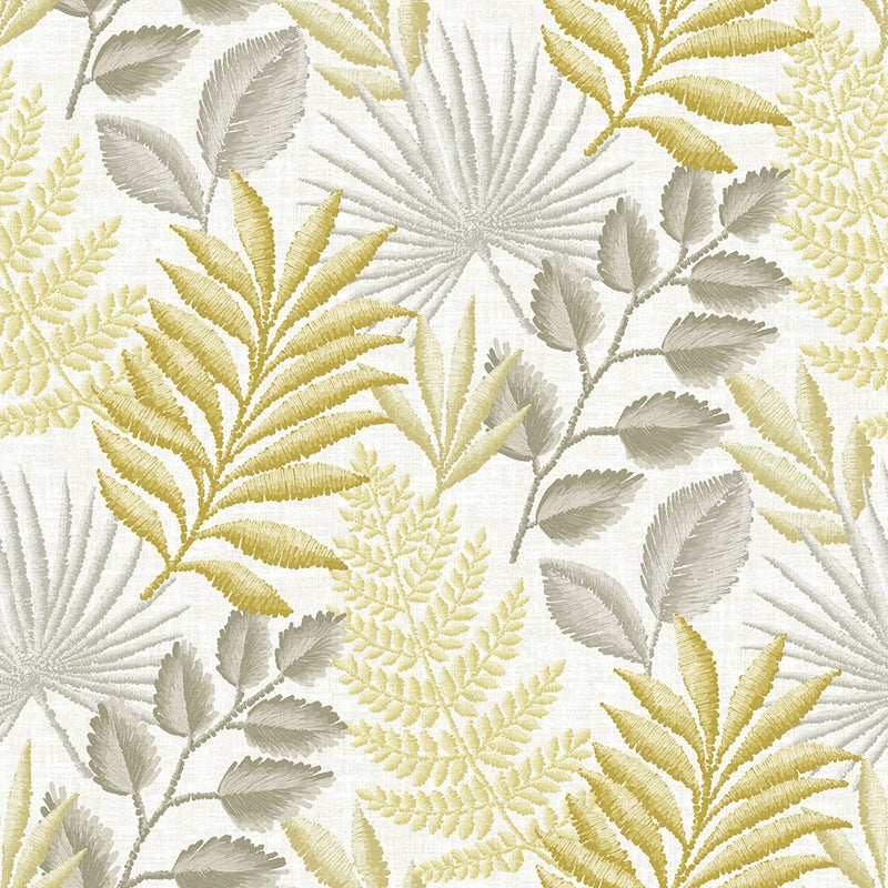 Sample 2901-87502 Perennial,  Palomas Mustard Botanical Wallpaper by A Street Prints