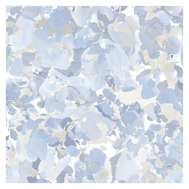 Looking FW36825 Fresh Watercolors Blue Bloom Wallpaper in Blue Beige & Greys by Norwall Wallpaper