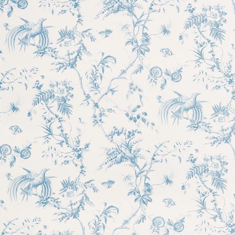 Purchase sample of 179570 Toile De La Prairie, Blue by Schumacher Fabric