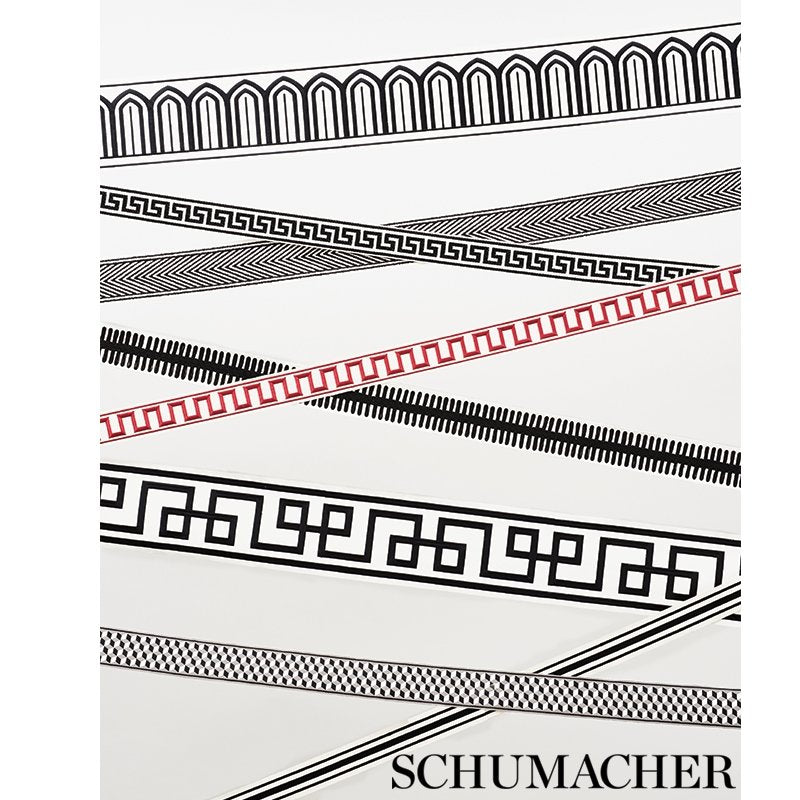 70775 Arches Embroidered Tape Wide Marine by Schumacher