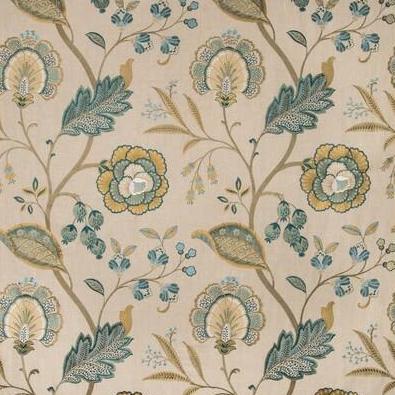Search 2019100.113.0 Aston Embroidery Blue Botanical by Lee Jofa Fabric