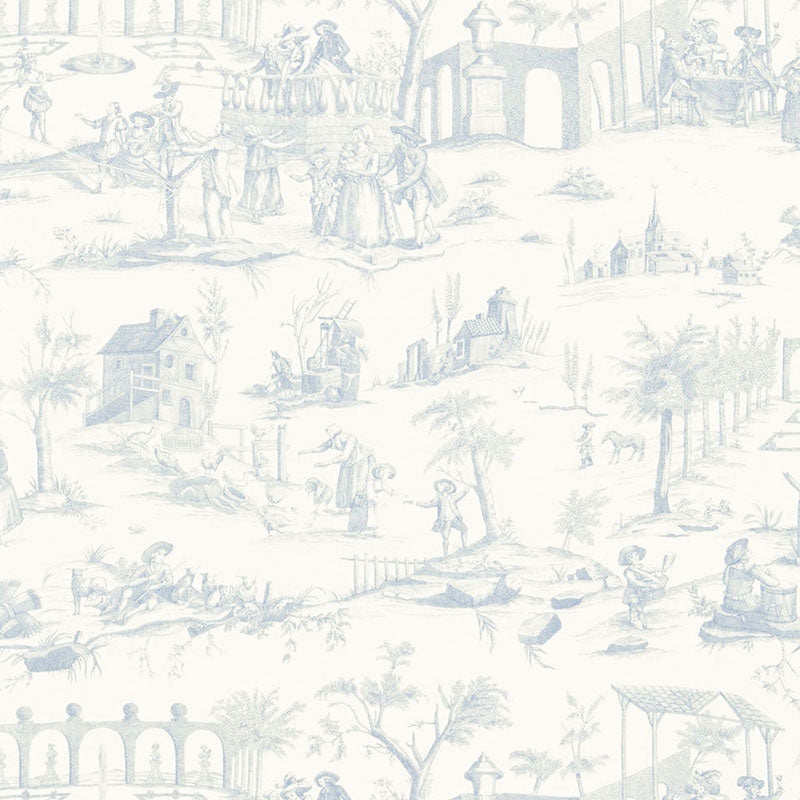 Purchase sample of 175170 Siena Toile, Delft by Schumacher Fabric