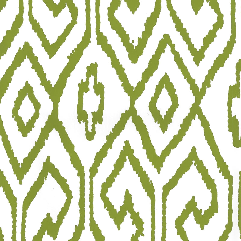Looking 7240-03WP Aqua Iv Jungle Green on White by Quadrille Wallpaper