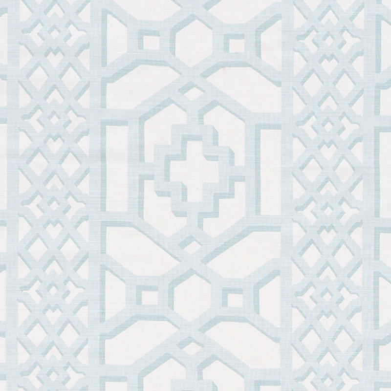 Purchase sample of 175746 Zanzibar Trellis Matte, Winter Mint by Schumacher Fabric
