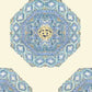 Sample HC1700W-01WP Medallion, Celeste Blue On Cream by Quadrille Wallpaper