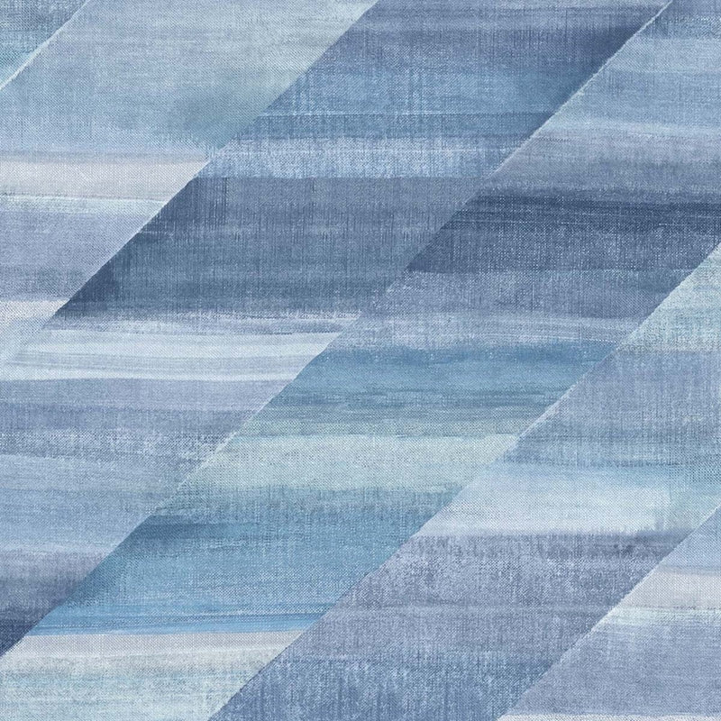 Sample RY30302 Boho Rhapsody, Rainbow Diagonals Washed Denim and Cerulean Seabrook Wallpaper