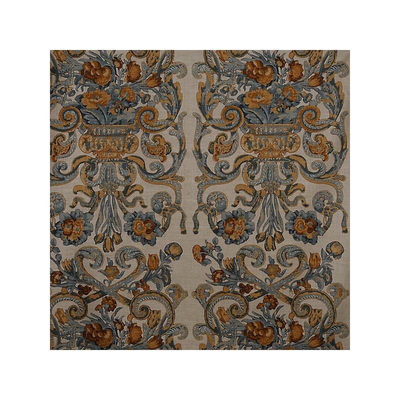 Order 16136M-002 Baroque Floral Canvas Multi Blue  Oakwood by Scalamandre Fabric