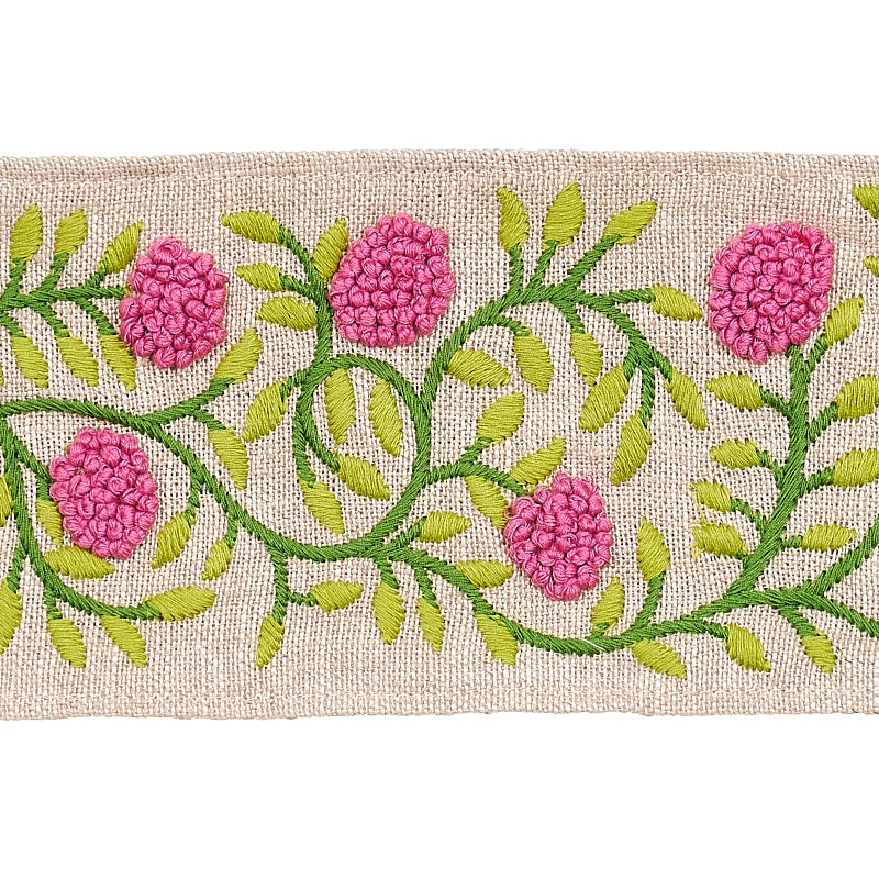 Sample 76295 Ashoka Tape, Orchid and Green By Schumacher Trim