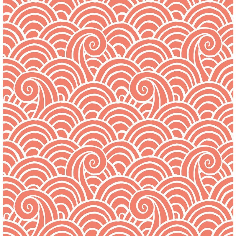 Sample 4081-26306 Happy, Alorah Coral Wave by A-Street Prints Wallpaper