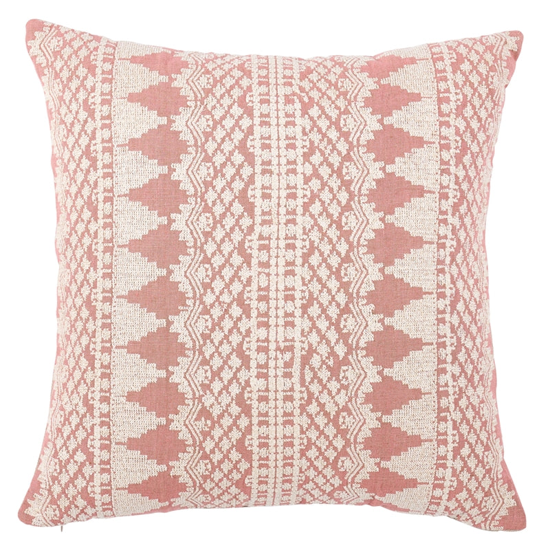 So7547306 | Wentworth Embroidery 22" Pillow, Rose - Schumacher Furniture and Accessories