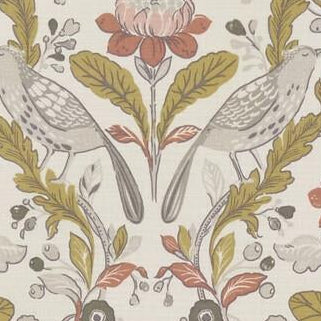 Looking F1316/03 Orchard Birds Botanical by Clarke And Clarke Fabric