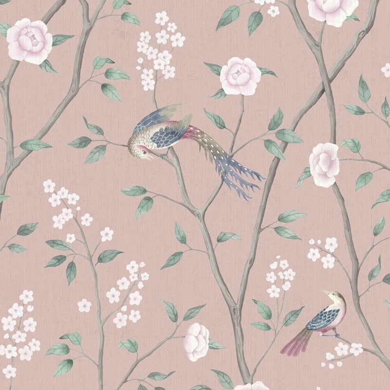 Sample 1901 Paradise Birds, Blush Shimmer By Borastapeter Wallpaper