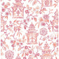 Select 4081-26313 Happy Helaine Coral Pagoda Coral A-Street Prints Wallpaper