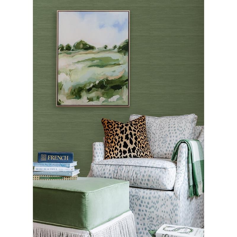 SSS4576 Society Social Hunter Green Classic Faux Grasscloth Peel &amp; Stick Wallpaper by NuWallpaper2