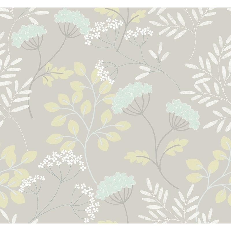 Sample 2975-87540 Scott Living II, Sorrel Light Grey Botanical by A-Street Prints Wallpaper