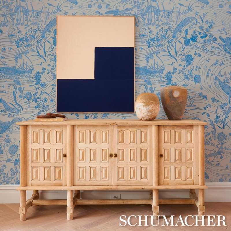 Buy 5013280 Sea Garden Porcelain Schumacher Wallcovering Wallpaper