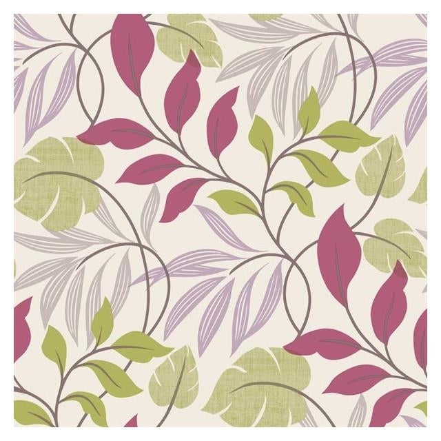 Select 2535-20630 Simple Space 2 Eden Purple Modern Leaf Trail Beacon House Wallpaper