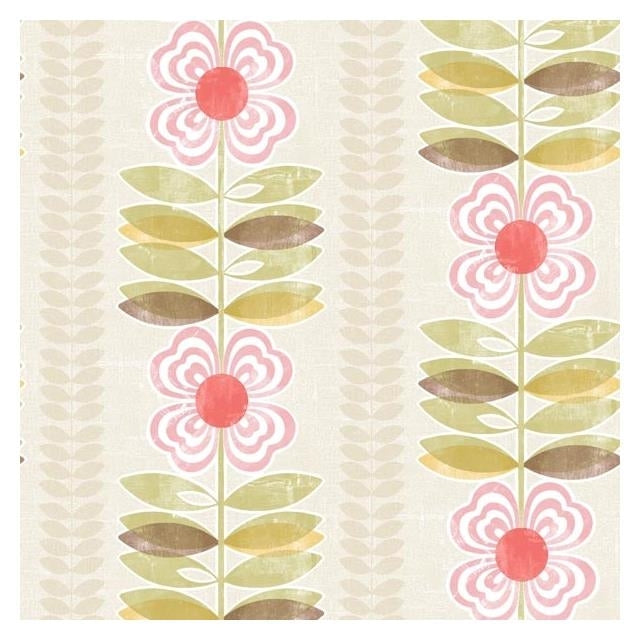 View 2535-20671 Simple Space 2 Flora Pink Modern Floral Stripe Beacon House Wallpaper