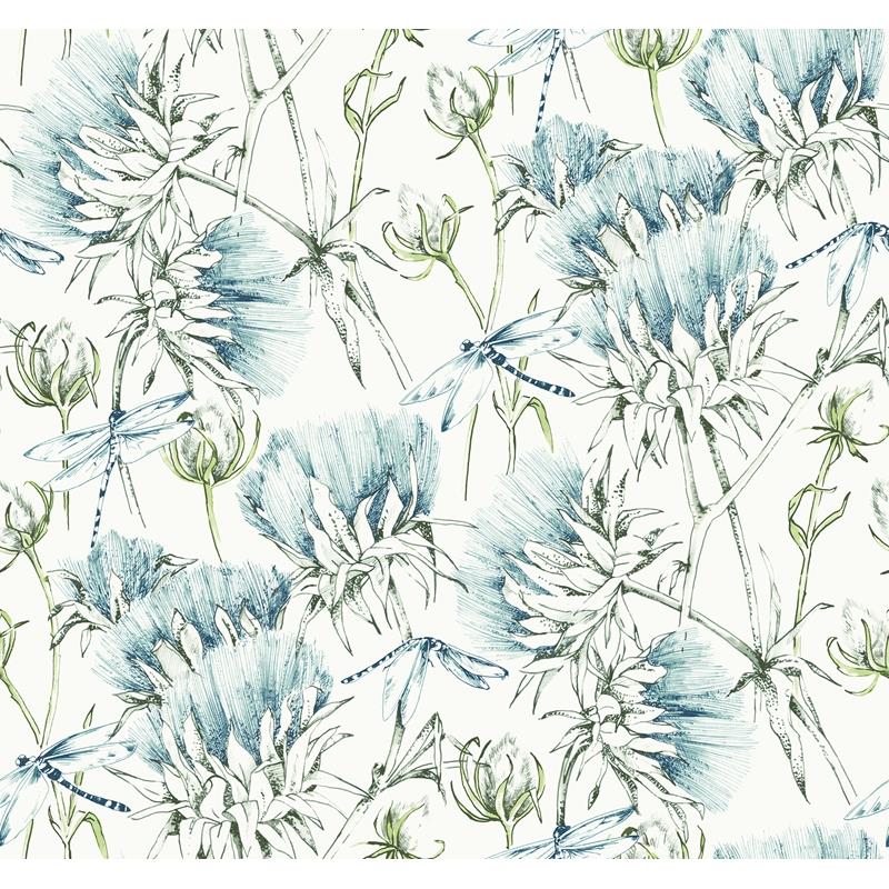 Sample 2973-90401 Daylight, Mariell Teal Dragonfly by A-Street Prints Wallpaper