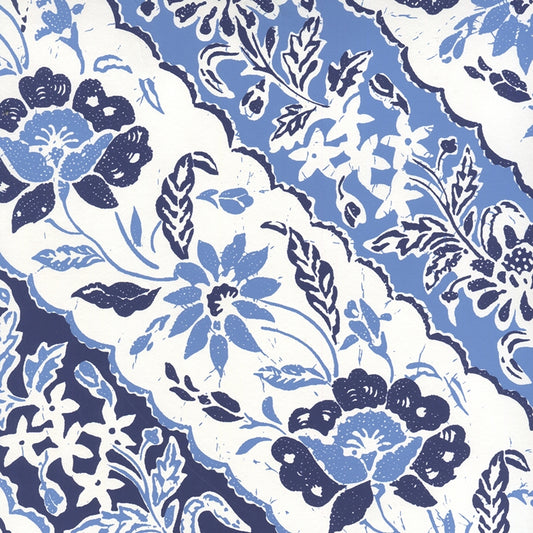 Save 7810WP-05WWP Lim Diagonal Multi French Blue Navy by Quadrille Wallpaper