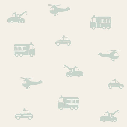 View 4060-128856 Fable Briony Sage Vehicles Wallpaper Sage by Chesapeake Wallpaper