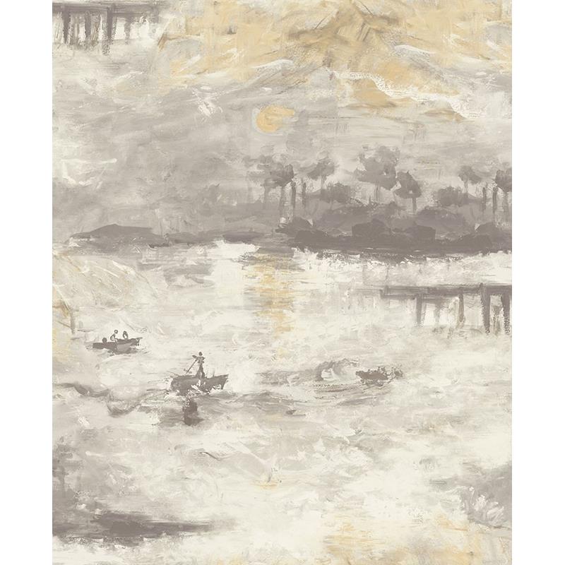 Shop FI70007 French Impressionist Gray Scenic by Seabrook Wallpaper