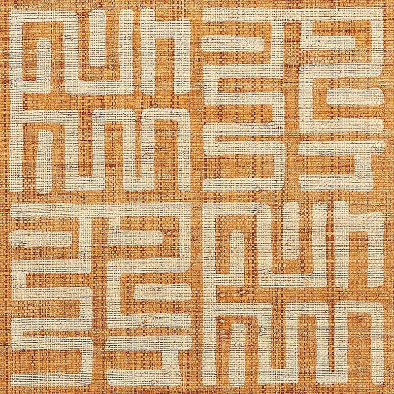 Purchase 1663 Kuba Cloth Cream On Copper Island Raffia Phillip Jeffries Wallpaper