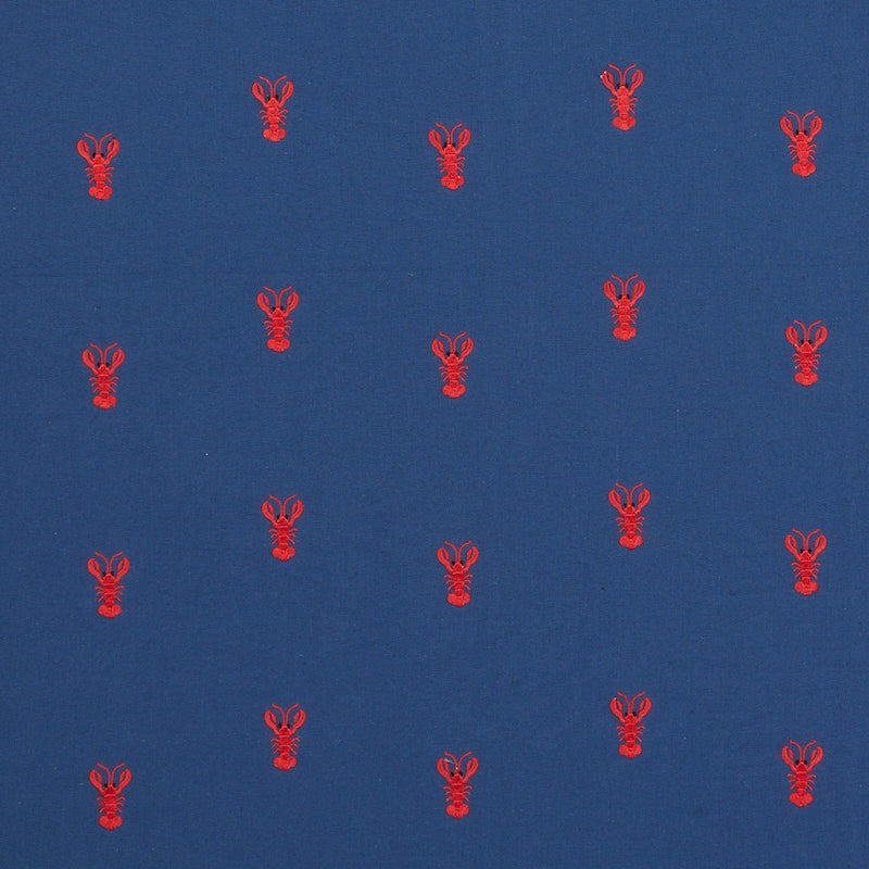 Purchase sample of 78800 Lobster Embroidery, Navy by Schumacher Fabric