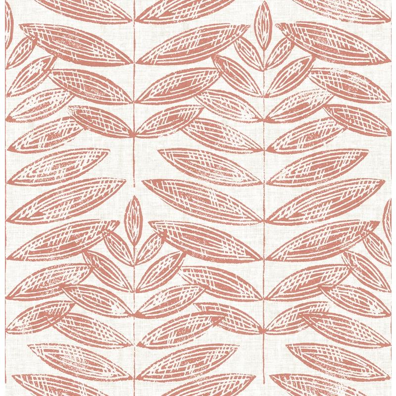 Sample 2999-25103 Annelie, Akira Coral Leaf by A-Street Prints Wallpaper