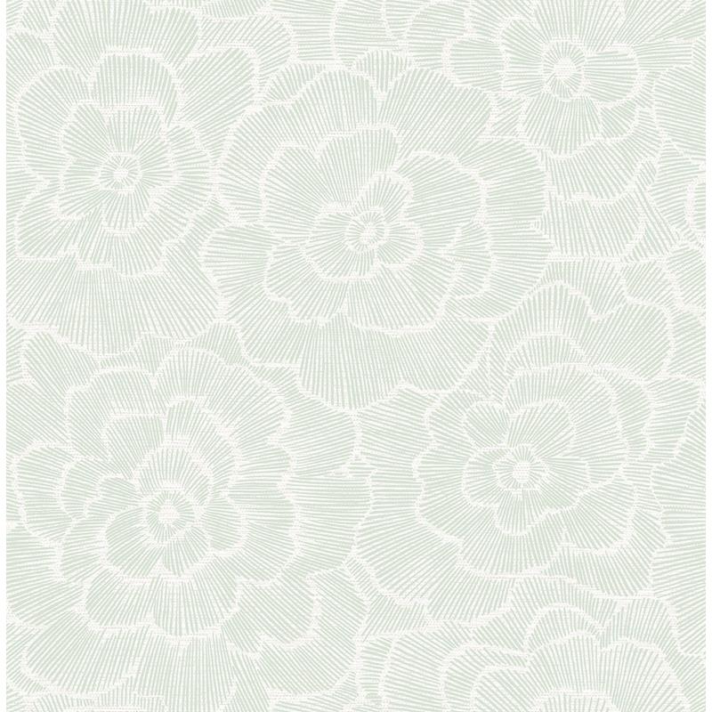 Sample 2969-26040 Pacifica, Periwinkle Green Textured Floral by A-Street Prints Wallpaper