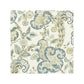 Sample 16603-001 Cumbria Hand Block Print, Aquamarine On Ivory - Scalamandre Fabric (SC 000116603)