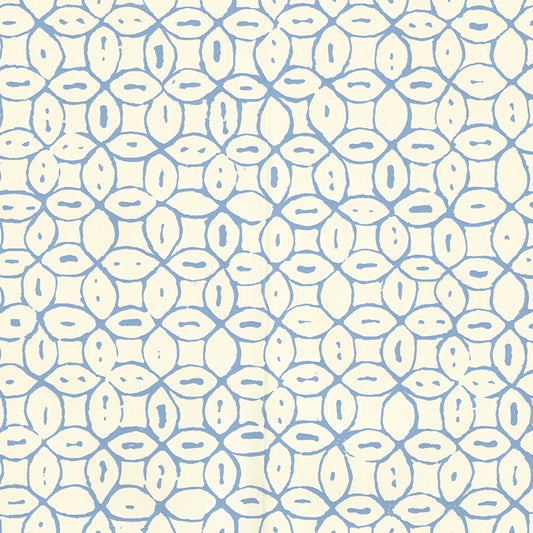 Shop 6450-01WP Melong Batik French Blue on Off White by Quadrille Wallpaper