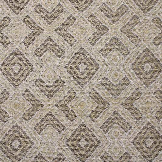 View F3941 Chestnut Neutral Geometric Greenhouse Fabric