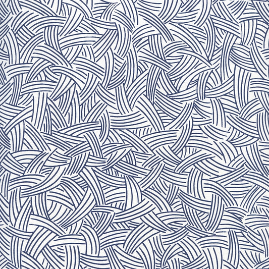 Acquire AP404-10 Interweave Navy on Almost White by Quadrille Wallpaper