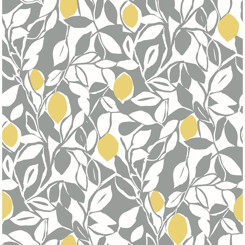 Sample 2969-26025 Pacifica, Loretto Grey Citrus by A-Street Prints Wallpaper