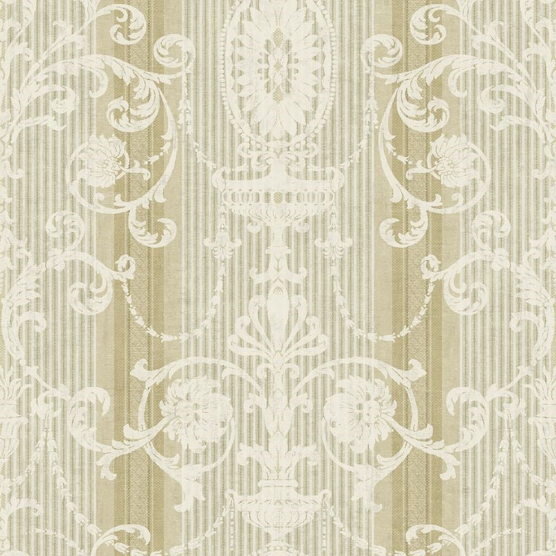 Select VF30007 Manor House Scroll Stripe by Wallquest Wallpaper
