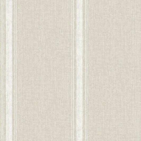Select 3115-12463 Farmhouse Linette Light Grey Fabric Stripe Grey by Chesapeake Wallpaper
