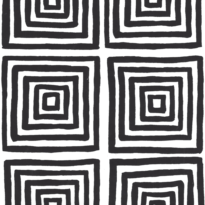 Find 6170-25WP Ziggurat Black on White by Quadrille Wallpaper