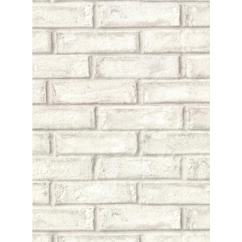 Sample 2921-50110 Warner Textures IX 2754 Main Street, Appleton Off-White Faux Weathered Brick Wallpaper by