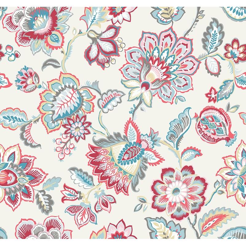 Sample 2901-87512 Perennial,  Corona Red Jacobean Wallpaper by A Street Prints