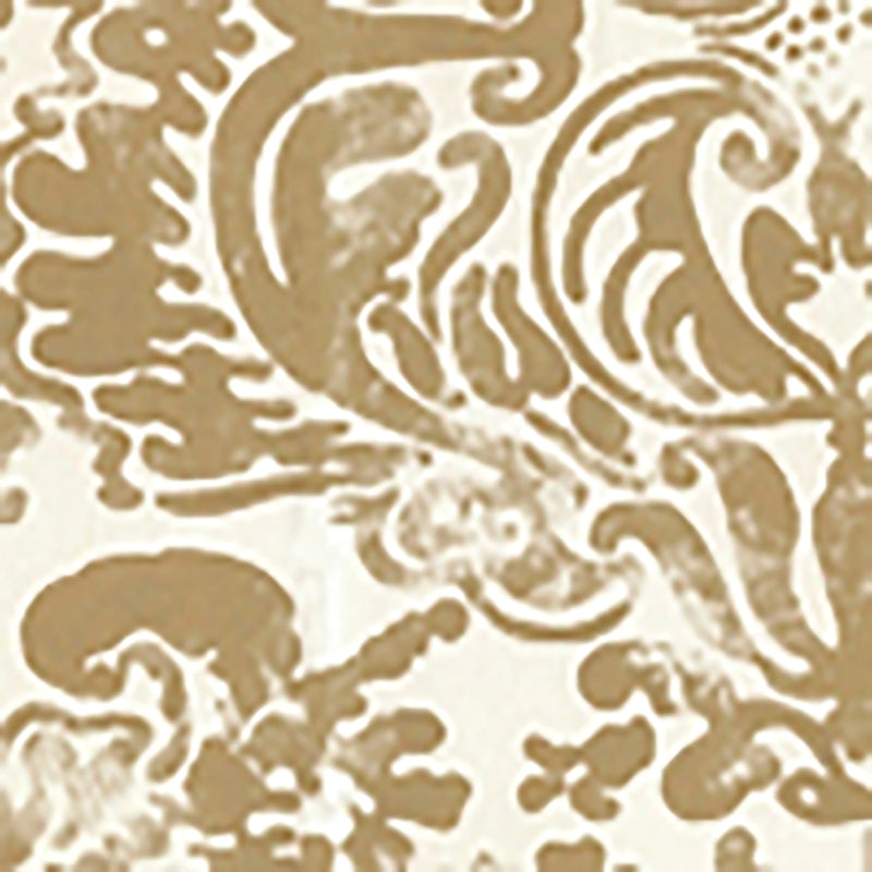 Sample 2330-24WP San Marco, Gold on Off White by Quadrille Wallpaper