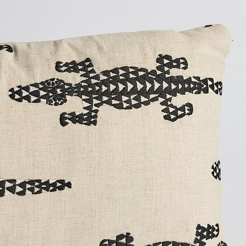 So6579206 Nebaha Embroidery 22" Pillow Charcoal By Schumacher Furniture and Accessories 1,So6579206 Nebaha Embroidery 22" Pillow Charcoal By Schumacher Furniture and Accessories 2