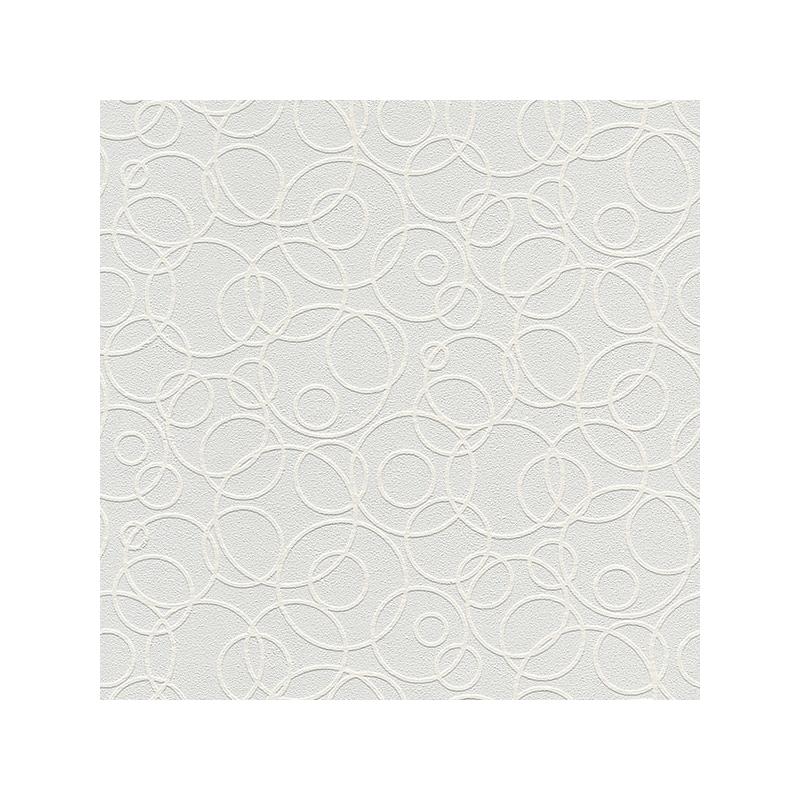 Sample 4000-1045-19 PaintWorks, Artemisia White Circles Paintable by Brewster Wallpaper