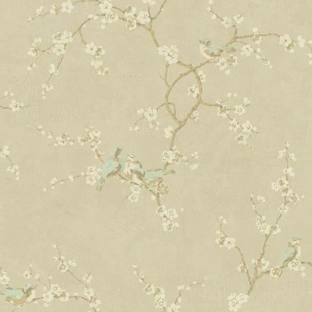 Order HP0325 Birds W/Blossoms Metallic II by Inspired by Color Wallpaper