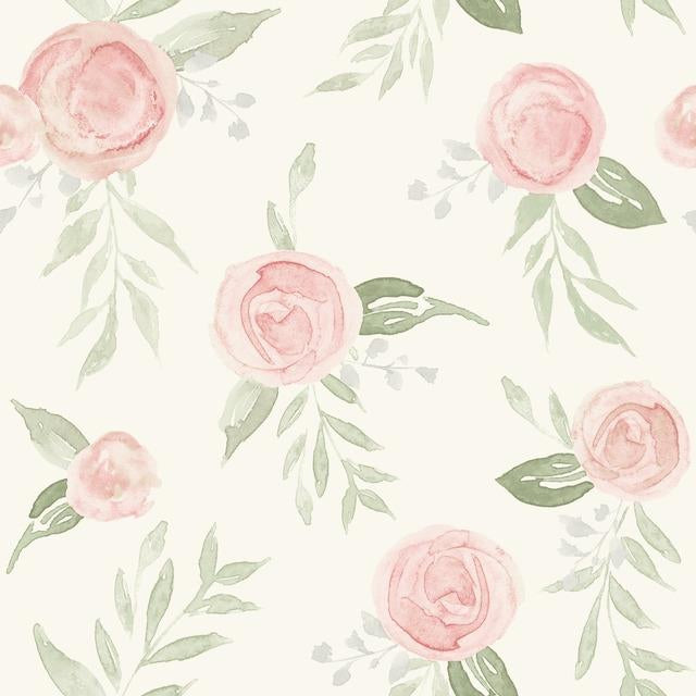 Acquire PSW1013RL Magnolia Home Vol. II Floral Pink Peel and Stick Wallpaper