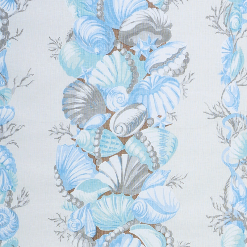 Purchase sample of 178780 Bedolina Chintz, Blue & Grey by Schumacher Fabric